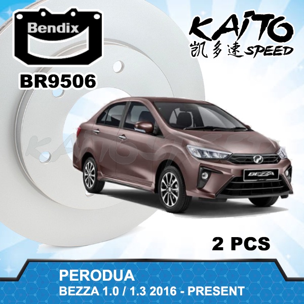 (Pair) Bendix Front Disc Rotor BR9506 Perodua Bezza 1.0 / 1.3 2016 2017 ...
