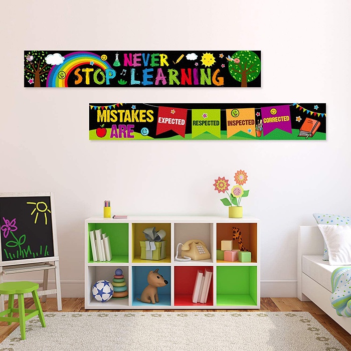 203x32cm Long Motivational Classroom Banner Poster Positive Educational ...