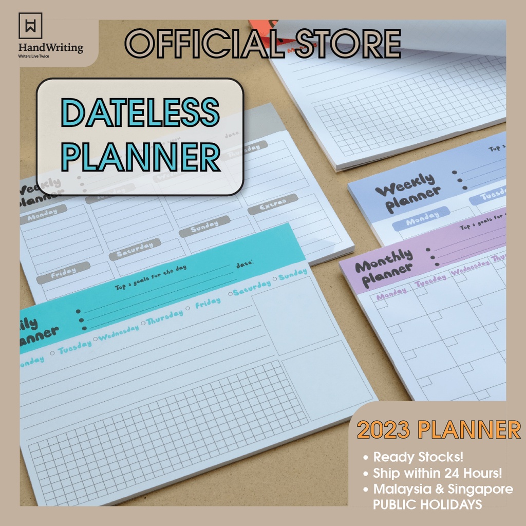 Handwriting A5/B5 DIY Dateless Monthly Planner Pad | Shopee Malaysia