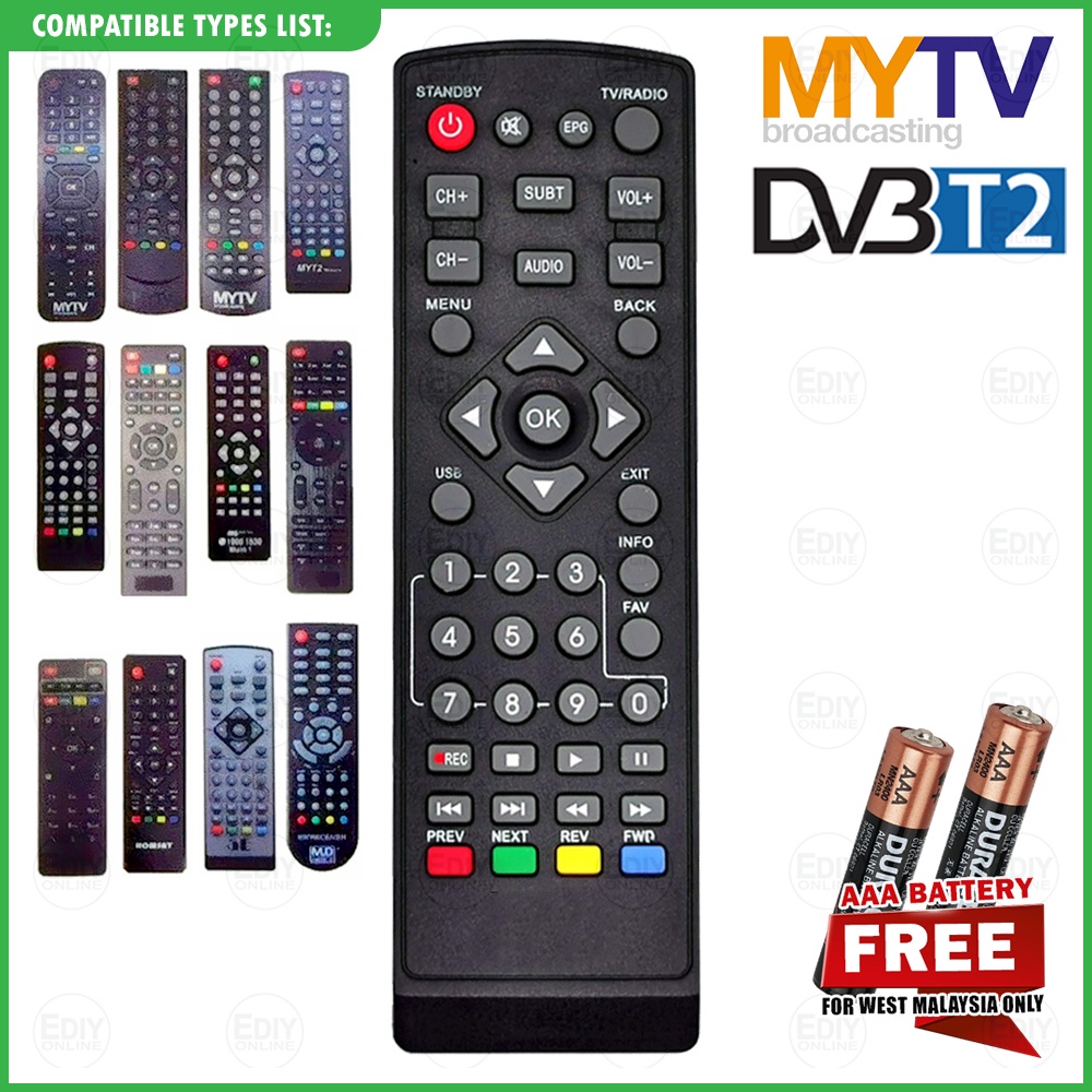 MYTV Remote Control DVB DVBT2 DVBT2 /S2/K3/K2 Set Top Box Remot for