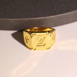 Louis Vuitton Silver Essential V Strass Ring Silvery Golden Metal  ref.350357 - Joli Closet