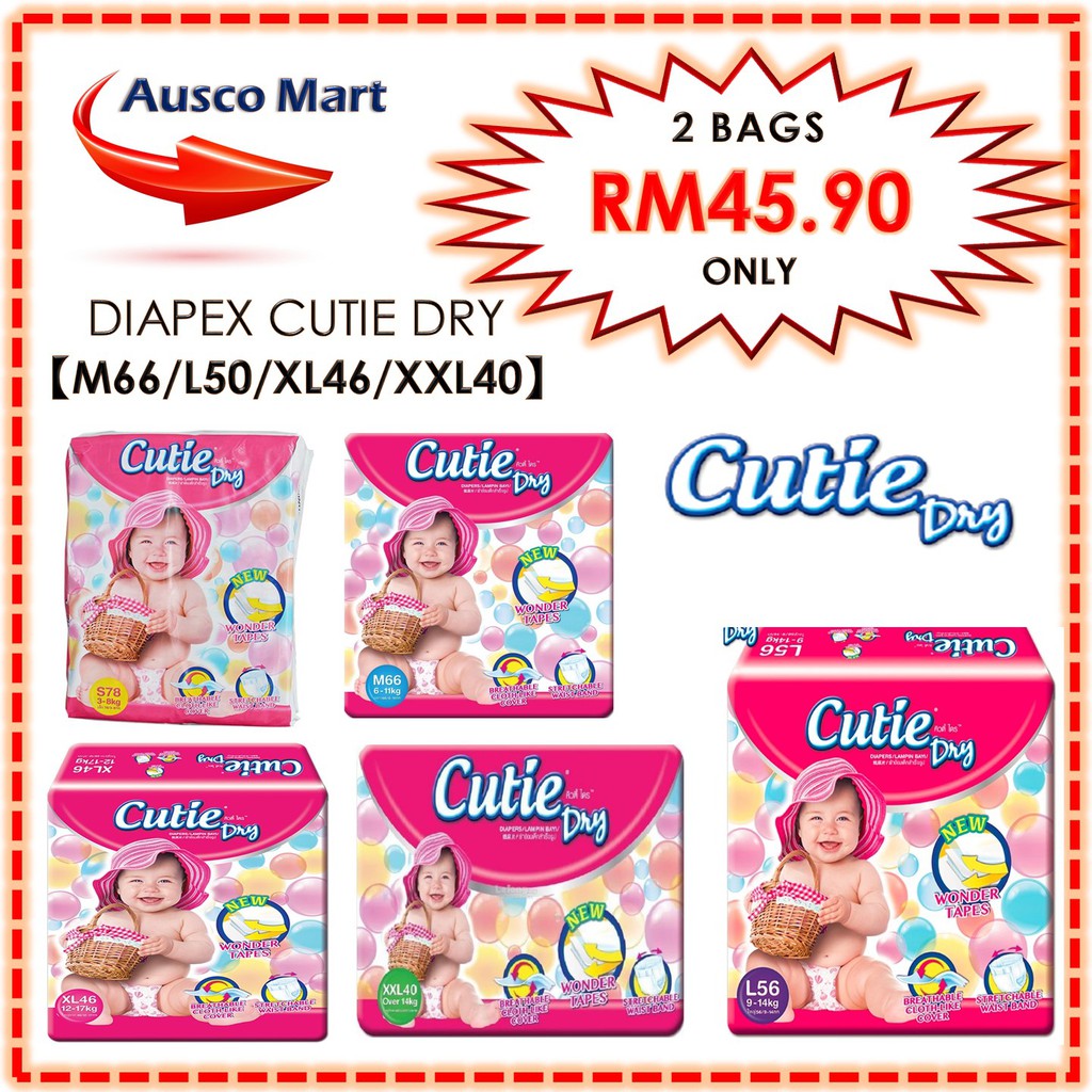 Cutie dry hot sale pampers