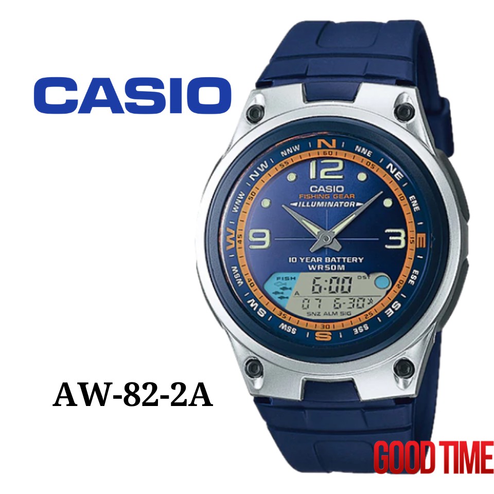 CASIO ORIGINAL AW 82D AW 82 Fishing Gear Moon Data Analog Digital Men s Watch JAM TANGAN LELAKI CASIO ORIGINAL CASIO Shopee Malaysia