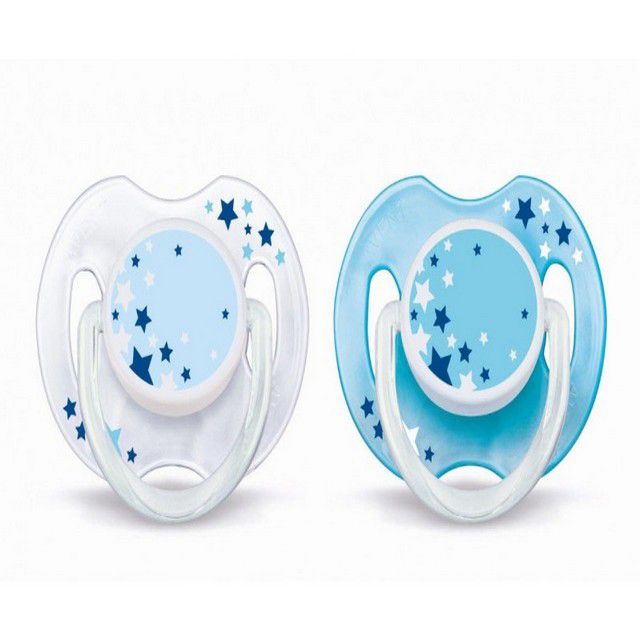 Philips Avent Glow In The Dark Night Time Soother 06m Blue Shopee