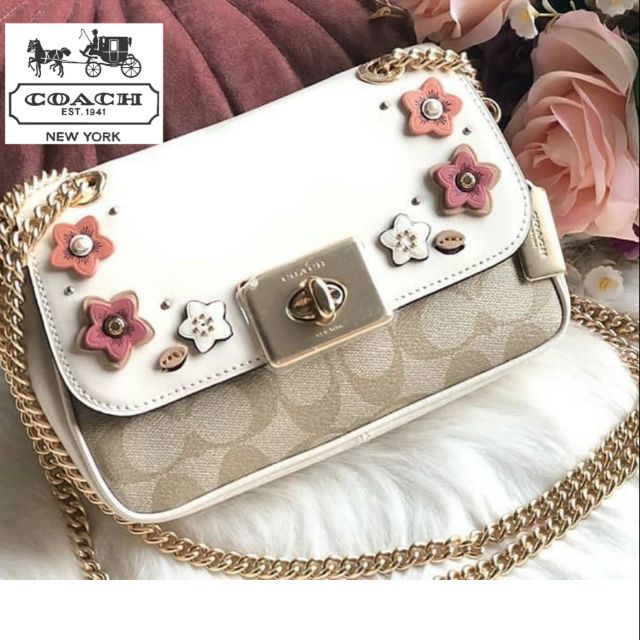 COACH®  Small Wristlet With Floral Embroidery