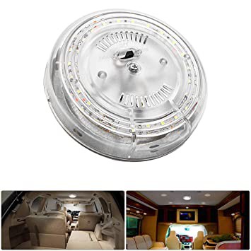 GT680 White Car Round Interior Roof Room Dome Light Indoor Lamp