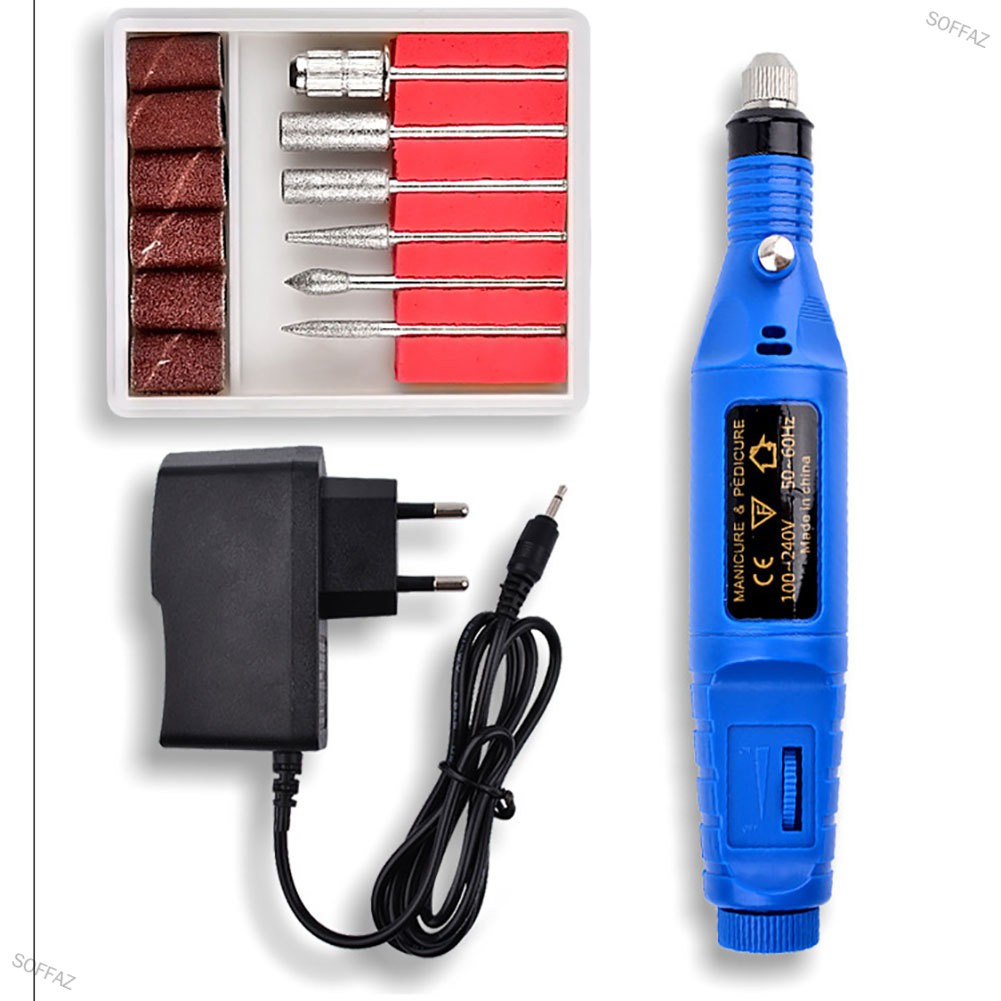 Professional Electric Nail File Drill Manicure Tool 8/10/11 PCS Pedicure  Machine Set Kit 1# 10PCS