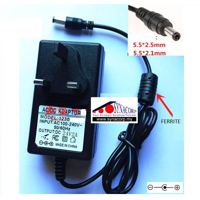 Malaysia 3 Pin AC to DC (5.5*2.5mm) 5V 1A Switching Power Supply Adapter