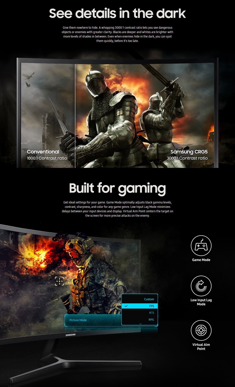 Samsung 24" Odyssey CRG5 144Hz CurvedGaming Monitor - LC24RG50FQNXZA ...