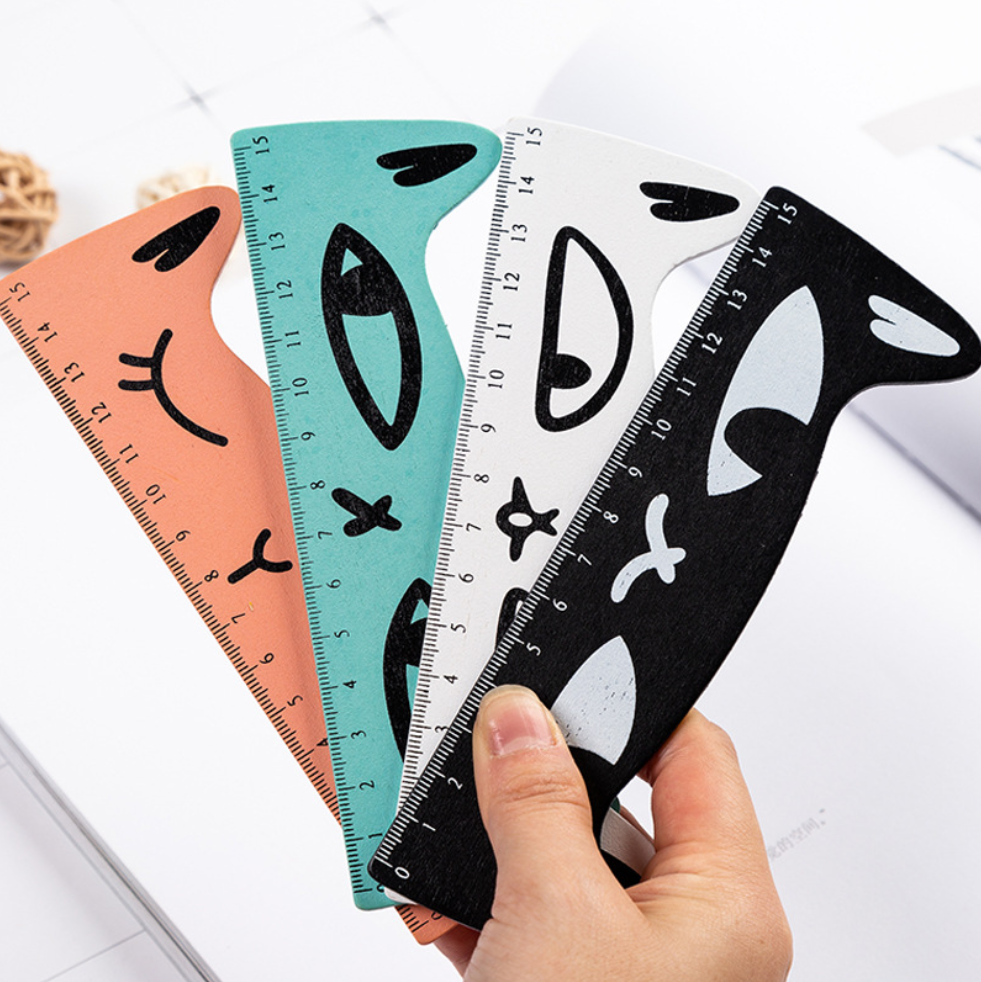 Girl heart cat claw wooden ruler cartoon creative drawing hand account ...
