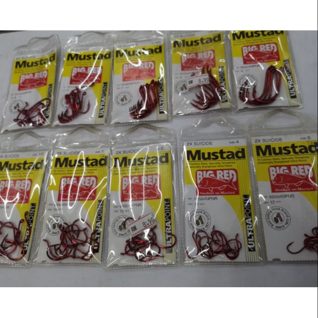 MUSTAD BIG RED 2X SUICIDE HOOKS | Shopee Malaysia
