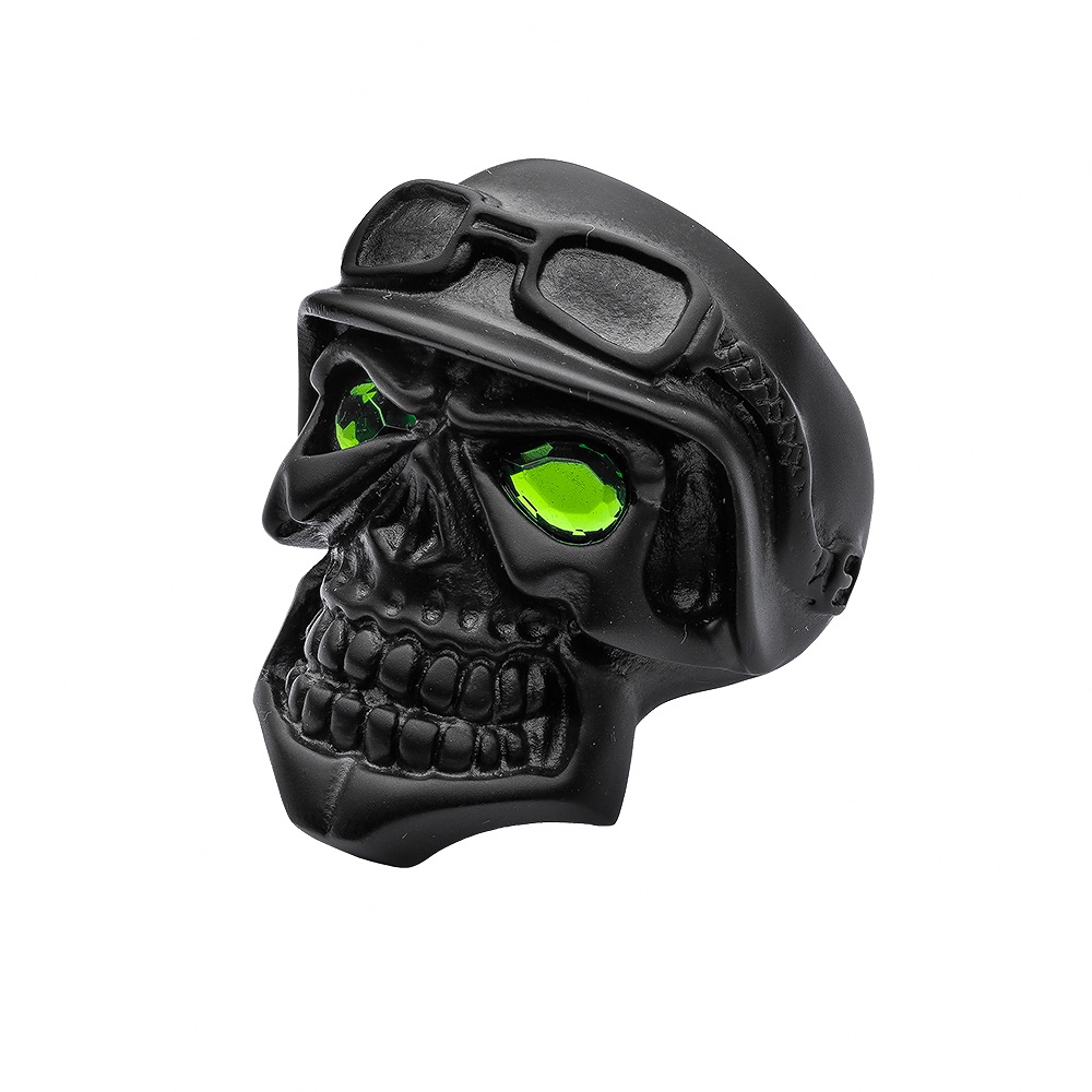 BOMBERG Bomb Watch Green Eye Black Skull Knight RING (SKR-RING-PBA ...