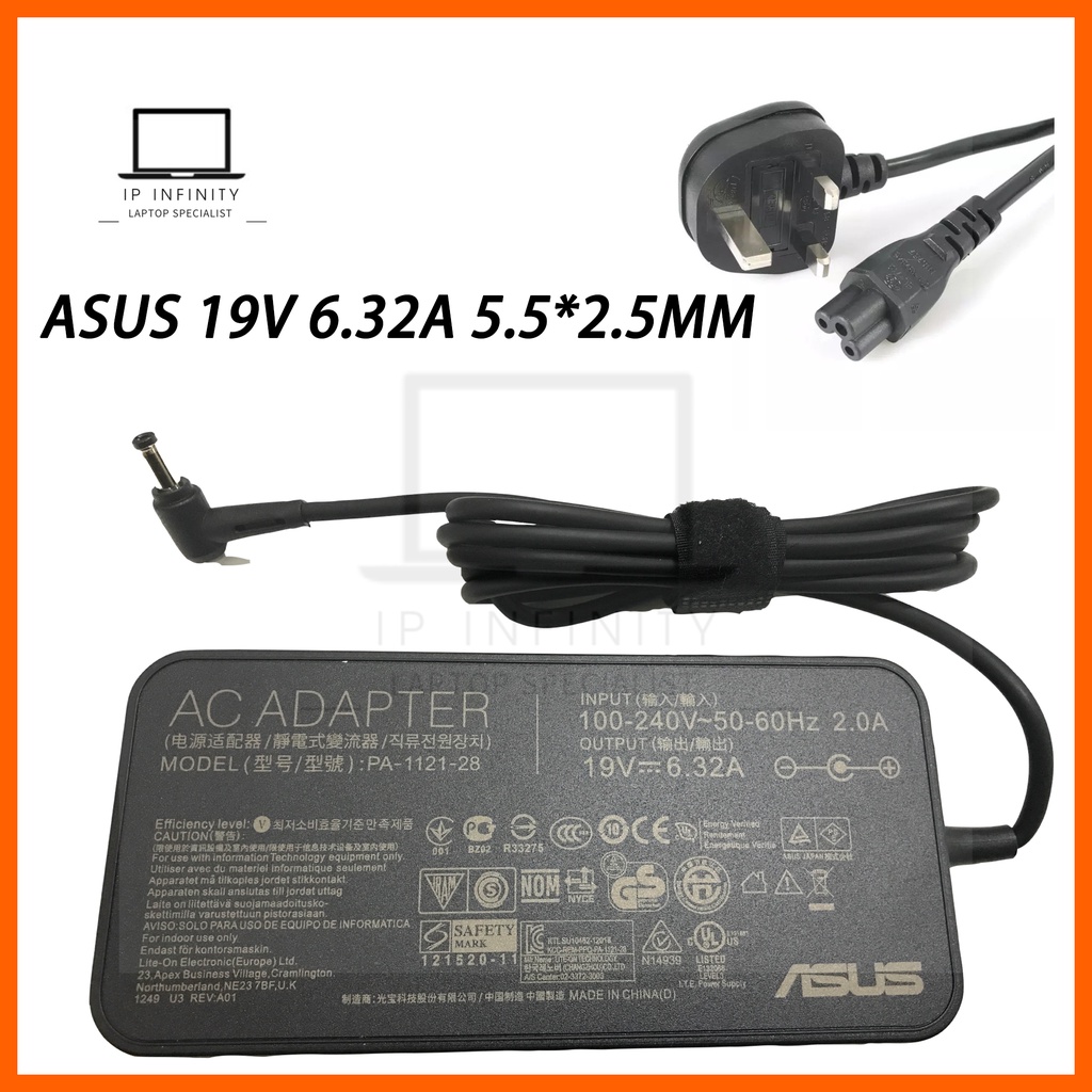 Asus 120w Gl753 Gl553v Fx503 Fx504 N56v Fx50j Rog Gl552 Gl551 Laptop Adapter Charger Shopee