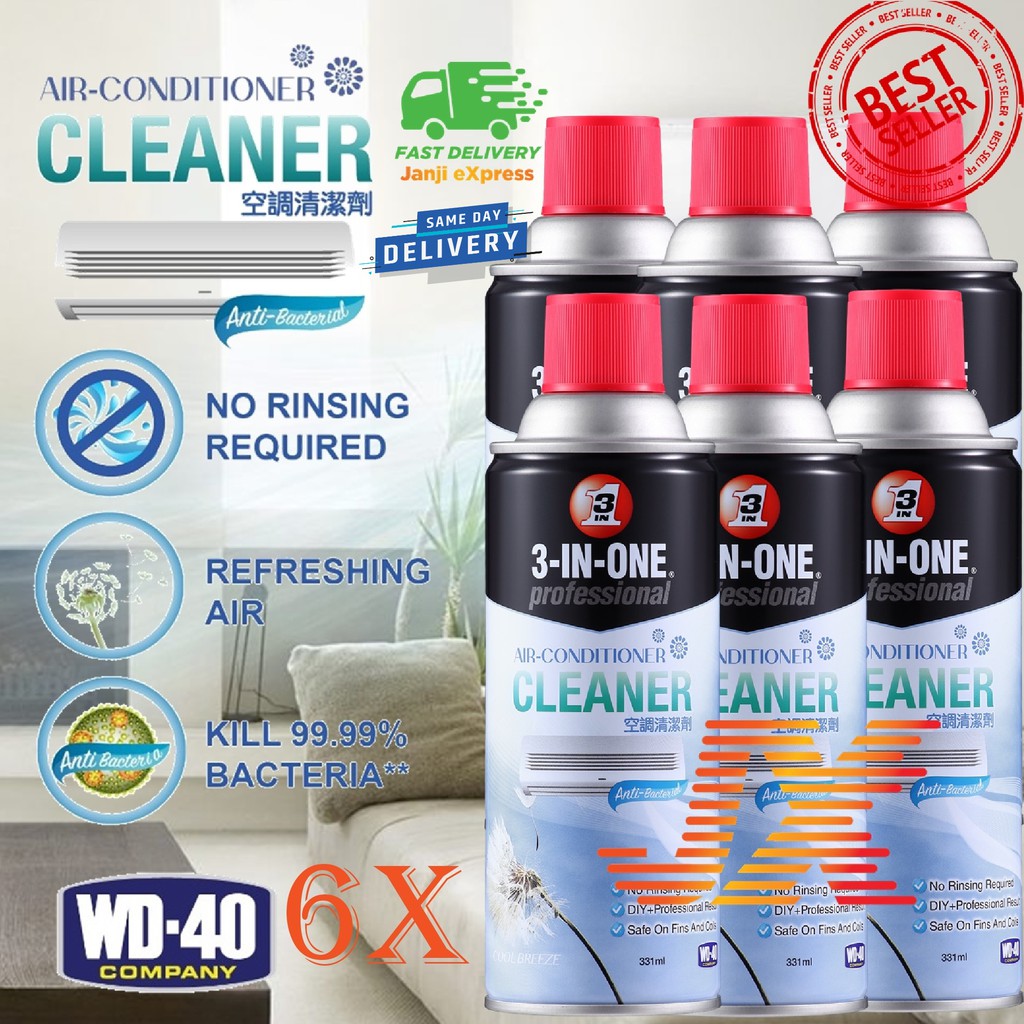 Six Pack WD40 AirConditioner / AirCond Cleaner (3in1) 331mL / WD40
