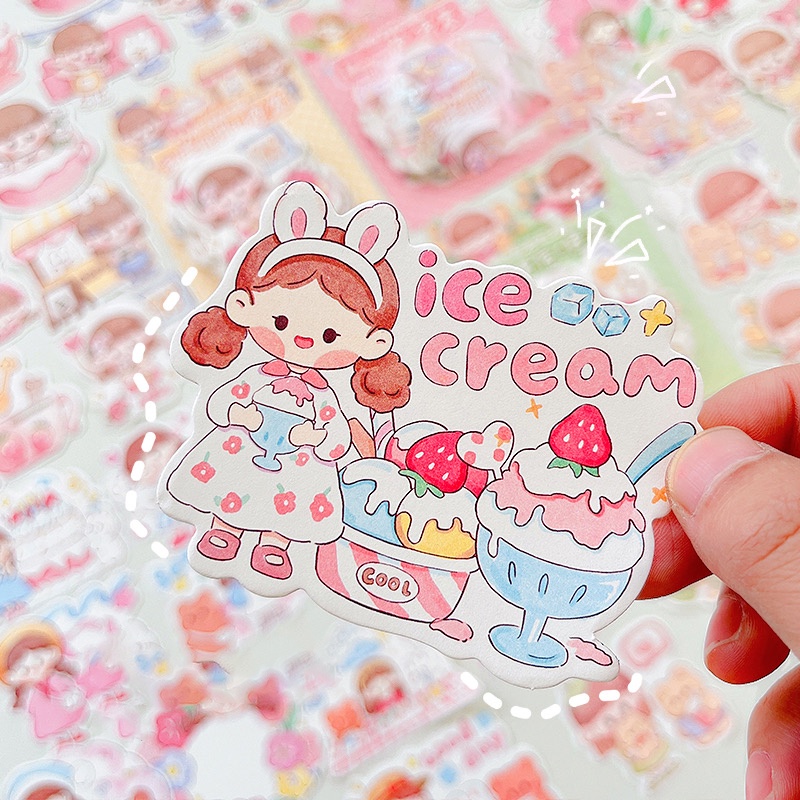 100 Pcs Cartoon Lovely Girl Series Memo Non-Sticky Deco Note Paper ...