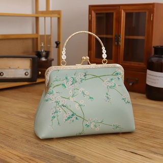 Chinese Style Clutch Bag Elegant Handbag Crossbody Dual Use