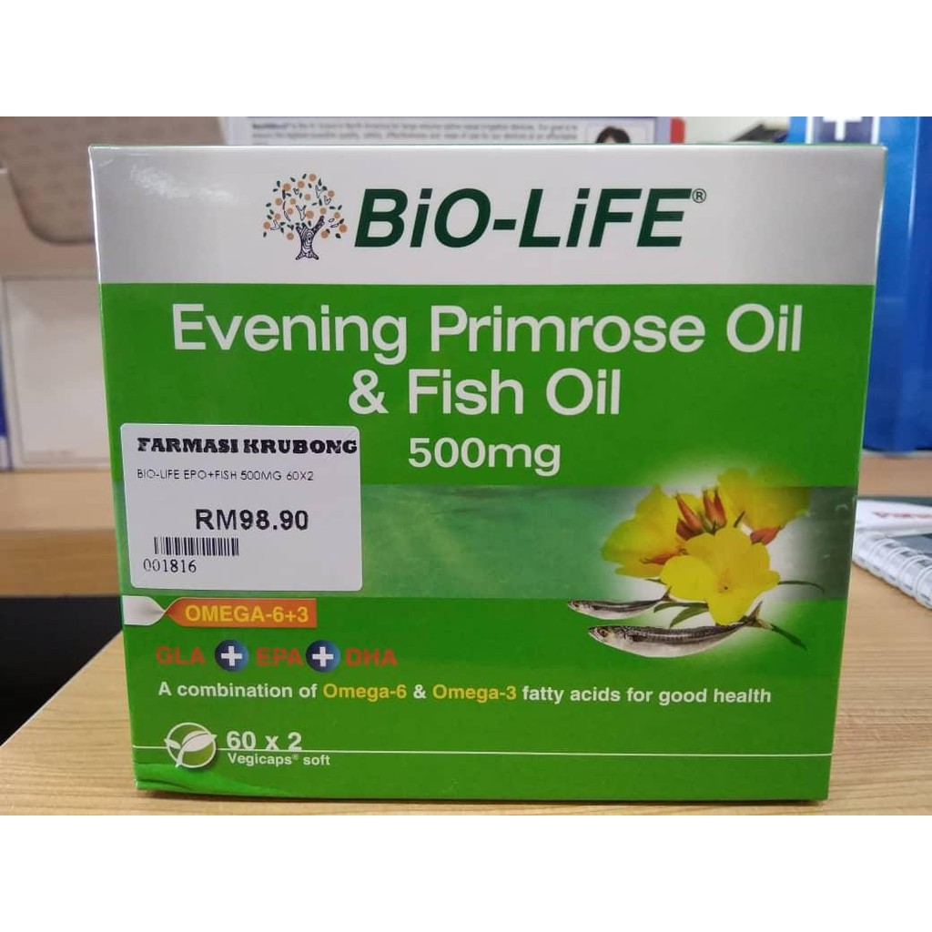 BioLife Evening Primrose Oil &Fish Oil 500mg 60sX2 Shopee Malaysia