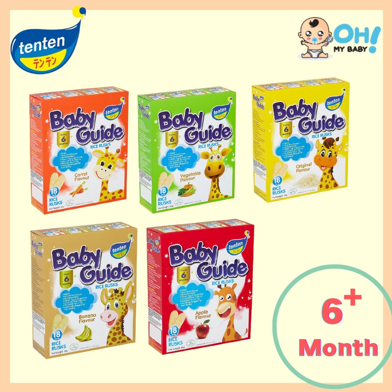 Tenten Baby Guide Rice Rusks 36g Baby Bite Biskut Milna Happy Baby