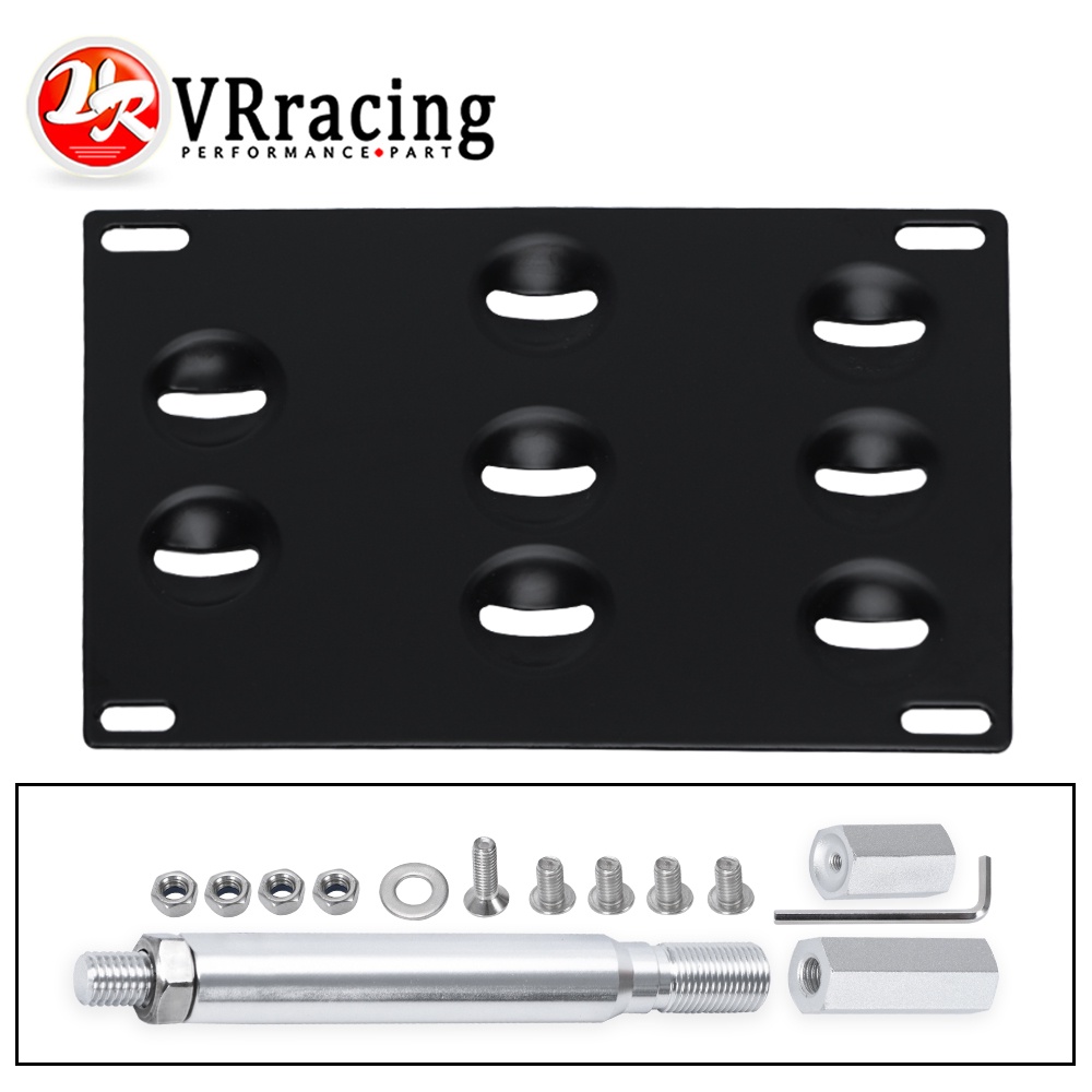 Front Bumper Tow Hook License Plate Mount Bracket Holder For 13on