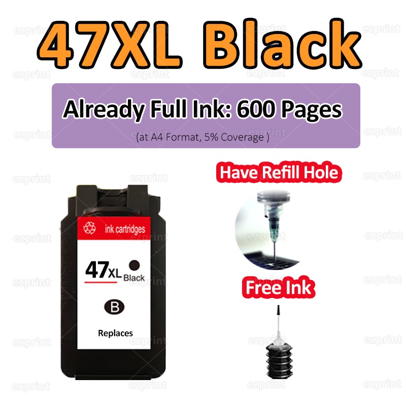 Compatible Canon PG 47 Black XL Canon CL 57 Color XL Canon 47 and 57 ...