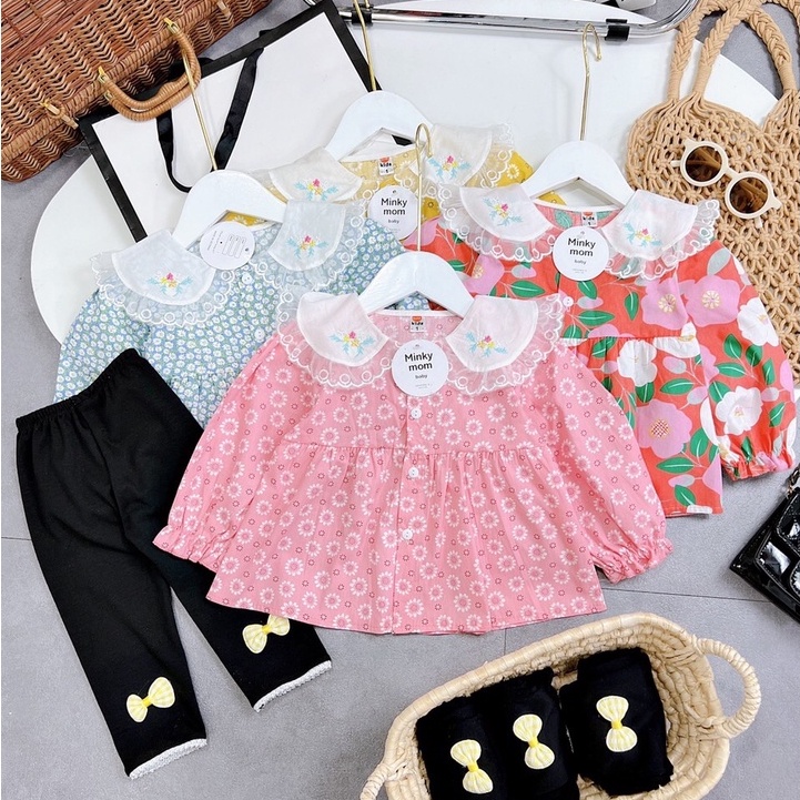 9m-5y) Blouse Kids Girl Set With Legging, Blouse Baby Girl