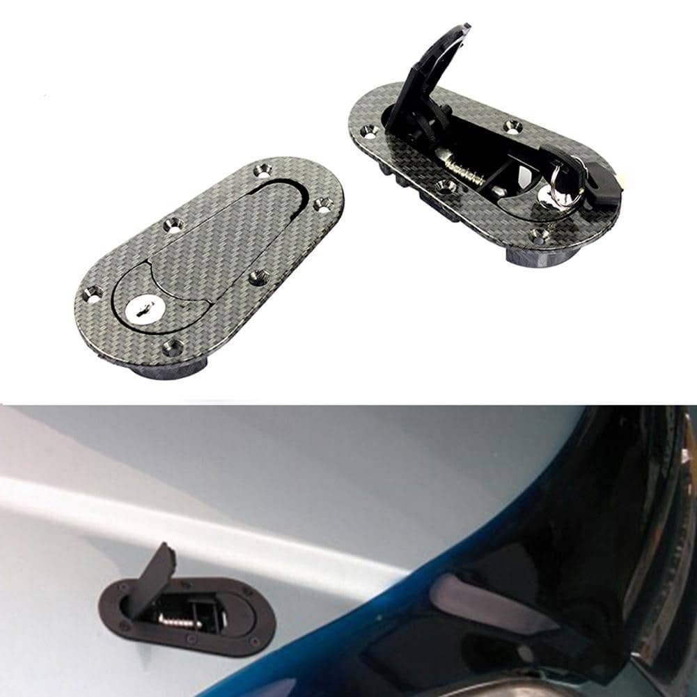 D1 UNIVERSAL FRONT BONET LOCK Racing Car Bonnet plus Flush Hood Latch Pin Key WITHOUT LOCK KIT CARBON