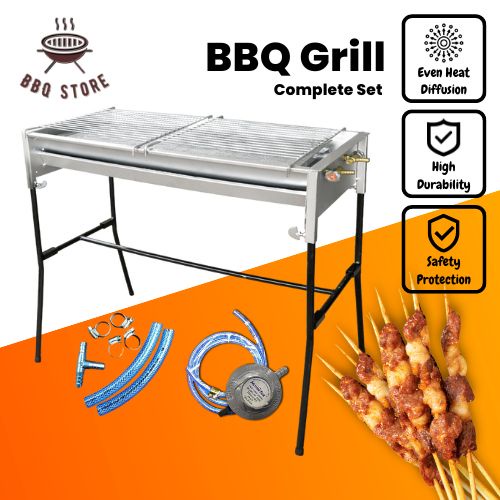 BBQ Store Big Size BBQ Grill Gas Stove With Stand Perniagaan