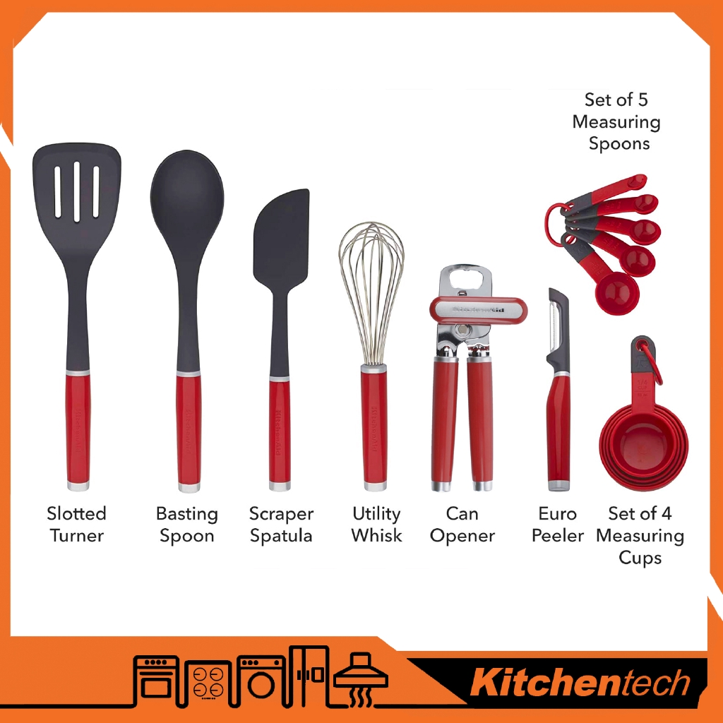 Kitchenaid 15 Piece Tool and Gadget Set Red Color Shopee Malaysia