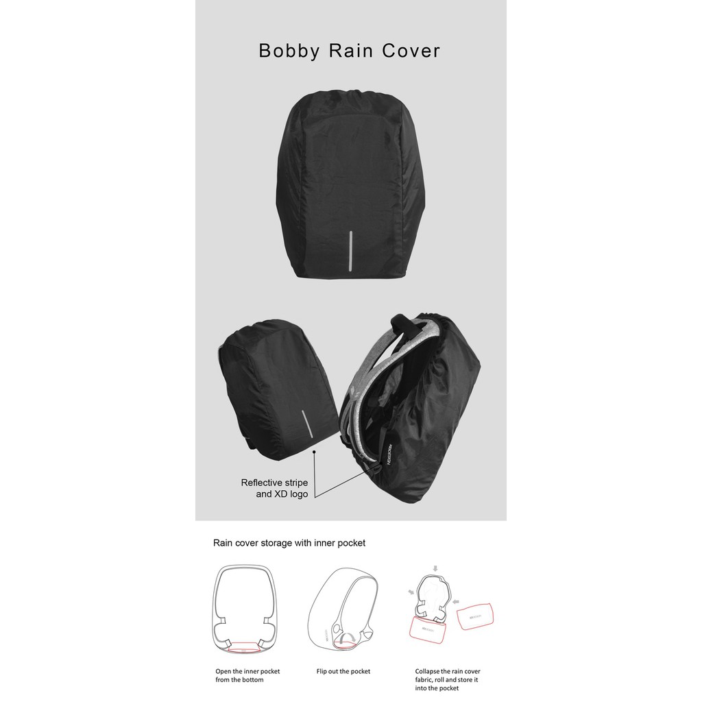 bobby backpack rain cover XD DESIGN Bobby Bag, The best Anti Theft Backpack~RAIN COVER