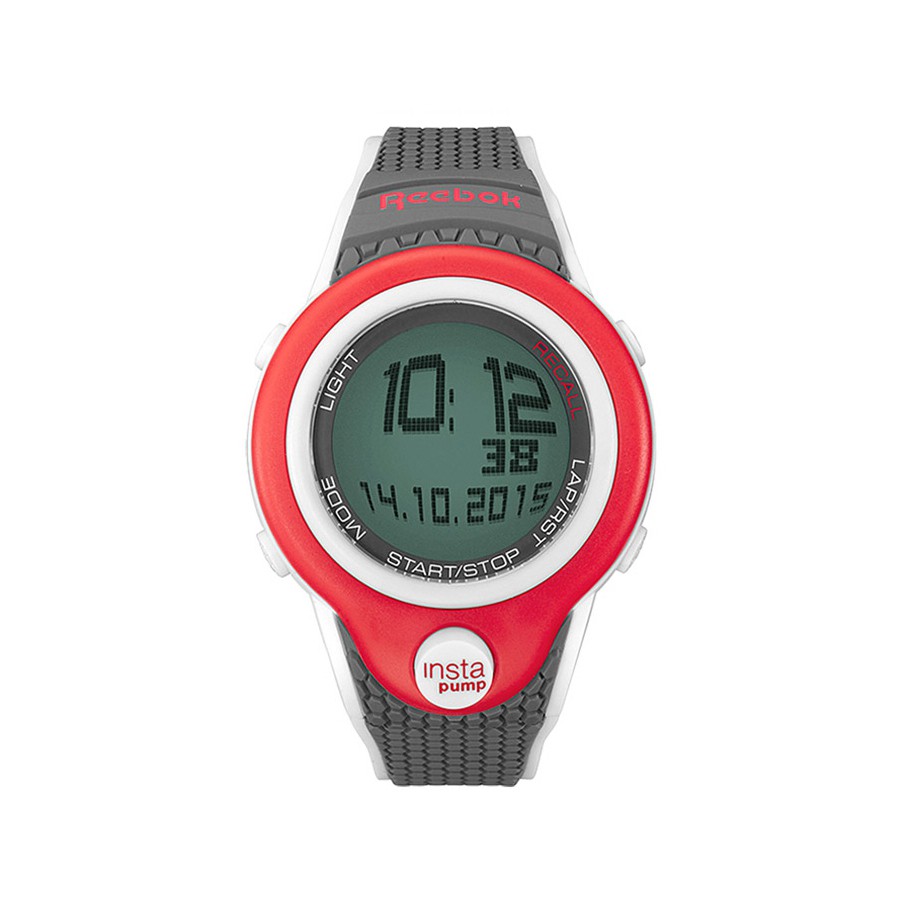 Reebok Watch RC PIP G9 PRPA WB Men s InstaPump Digital 42mm Silicone Grey White Clearance Sales
