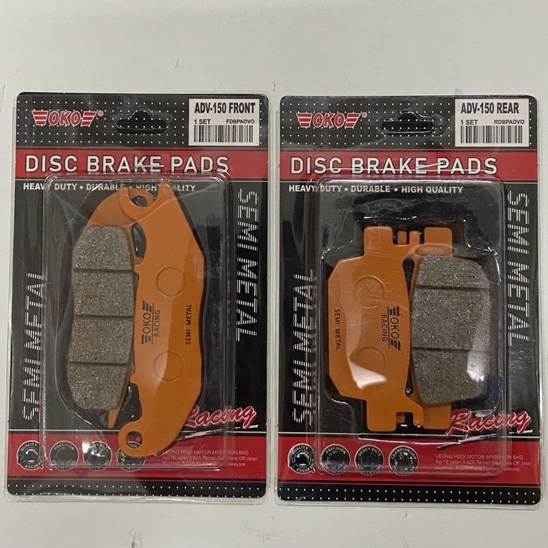 HONDA ADV150 OKO BRAKE PAD FRONT & REAR SET | Shopee Malaysia