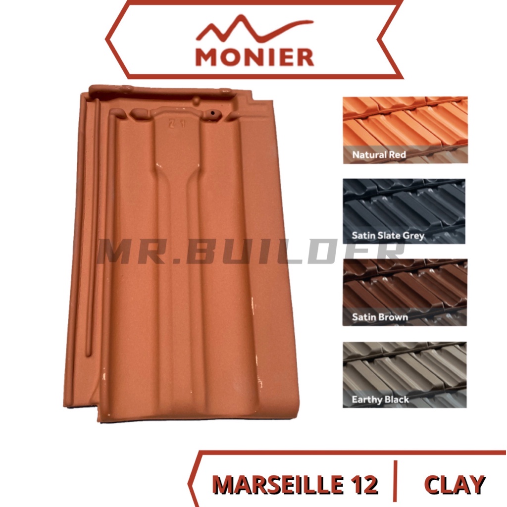 MONIER GCI Marseille 12 Roof Tiles Clay Roof Tiles Atap Tanah Shopee