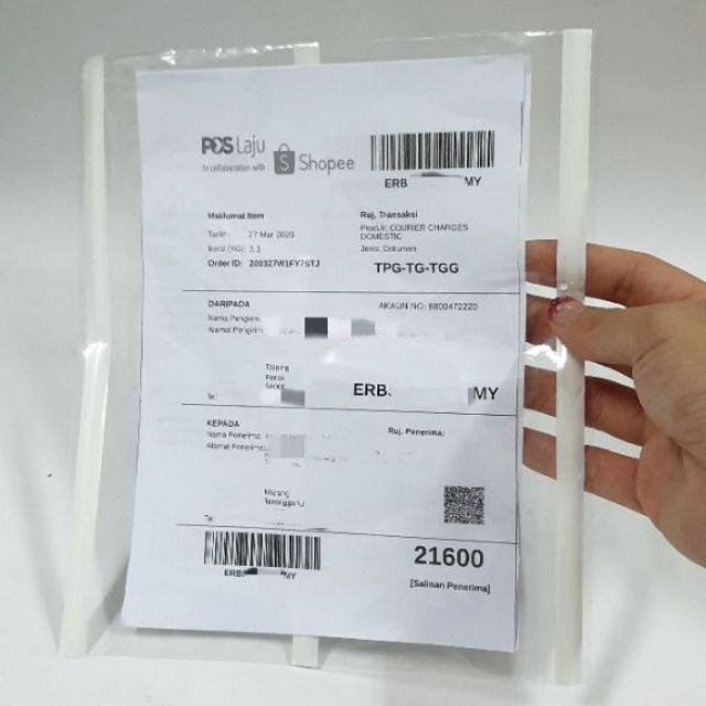 (50pcs/100pcs) Poslaju Pocket Pouch /Consignment Note Courier Address