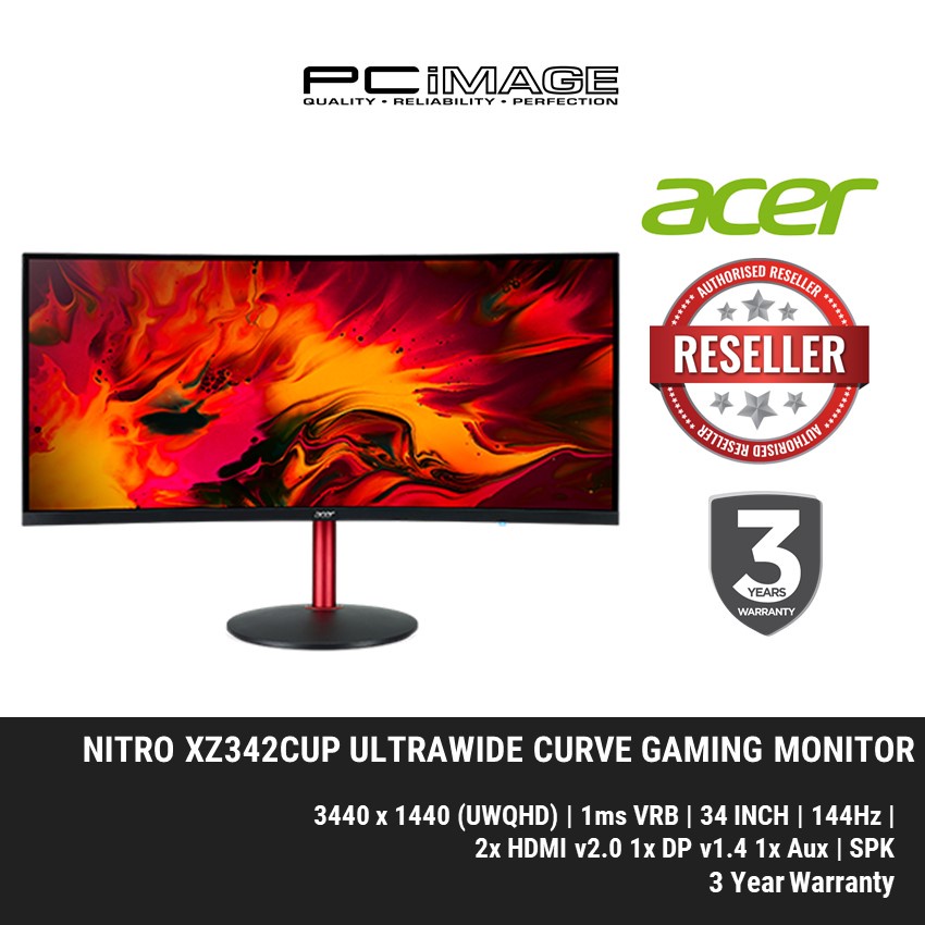 Acer Nitro XZ2 - 34 Monitor FullHD 3440 x 1440 VA 144Hz 1ms VRB 400Nit HDMI