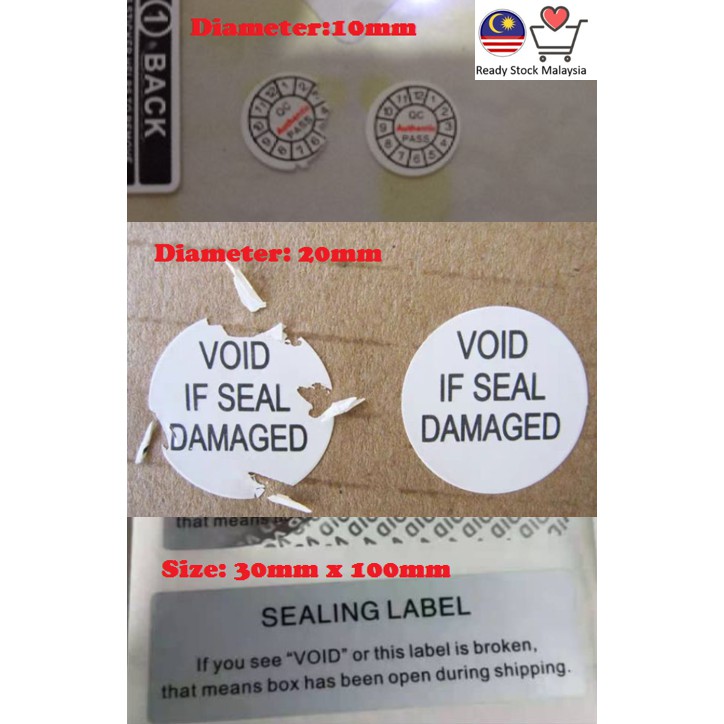 Warranty Void Universal Label Hologram Sticker if seal broken fragile