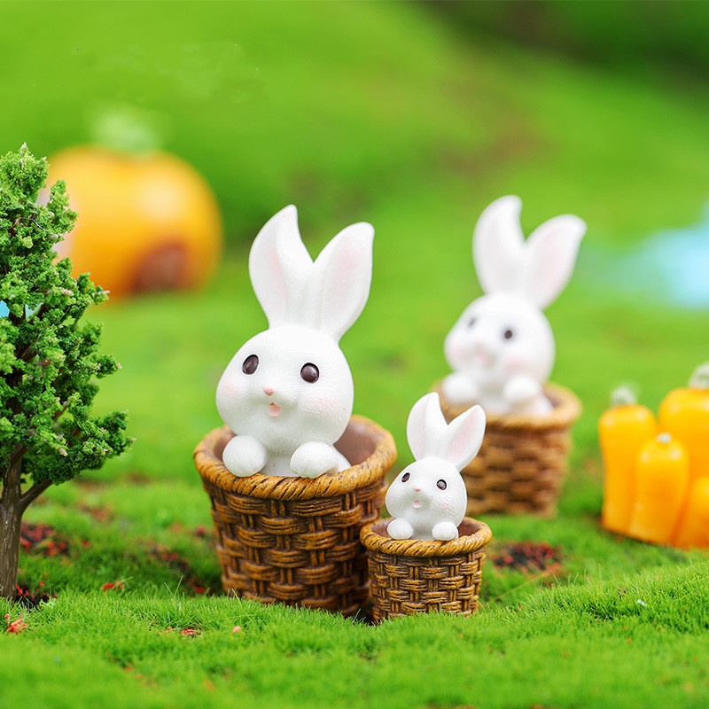 Micro Landscape Ornament Cute Animal Rabbit Large and Medium Car ...
