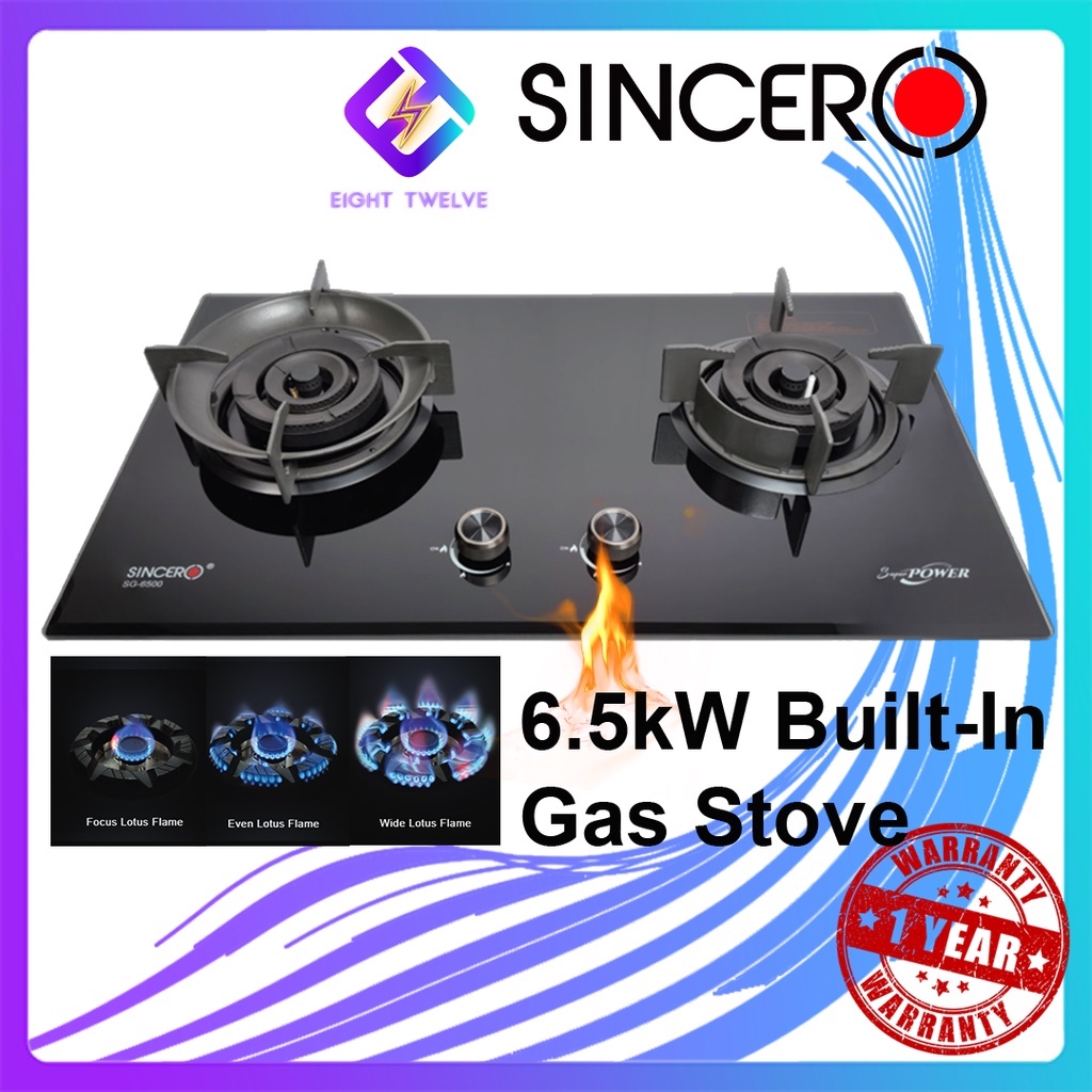 Sincero 4.5 / 6.5kW Built In Gas Stove & Hobs Dapur Gas highest pressure kwh Shopee Malaysia