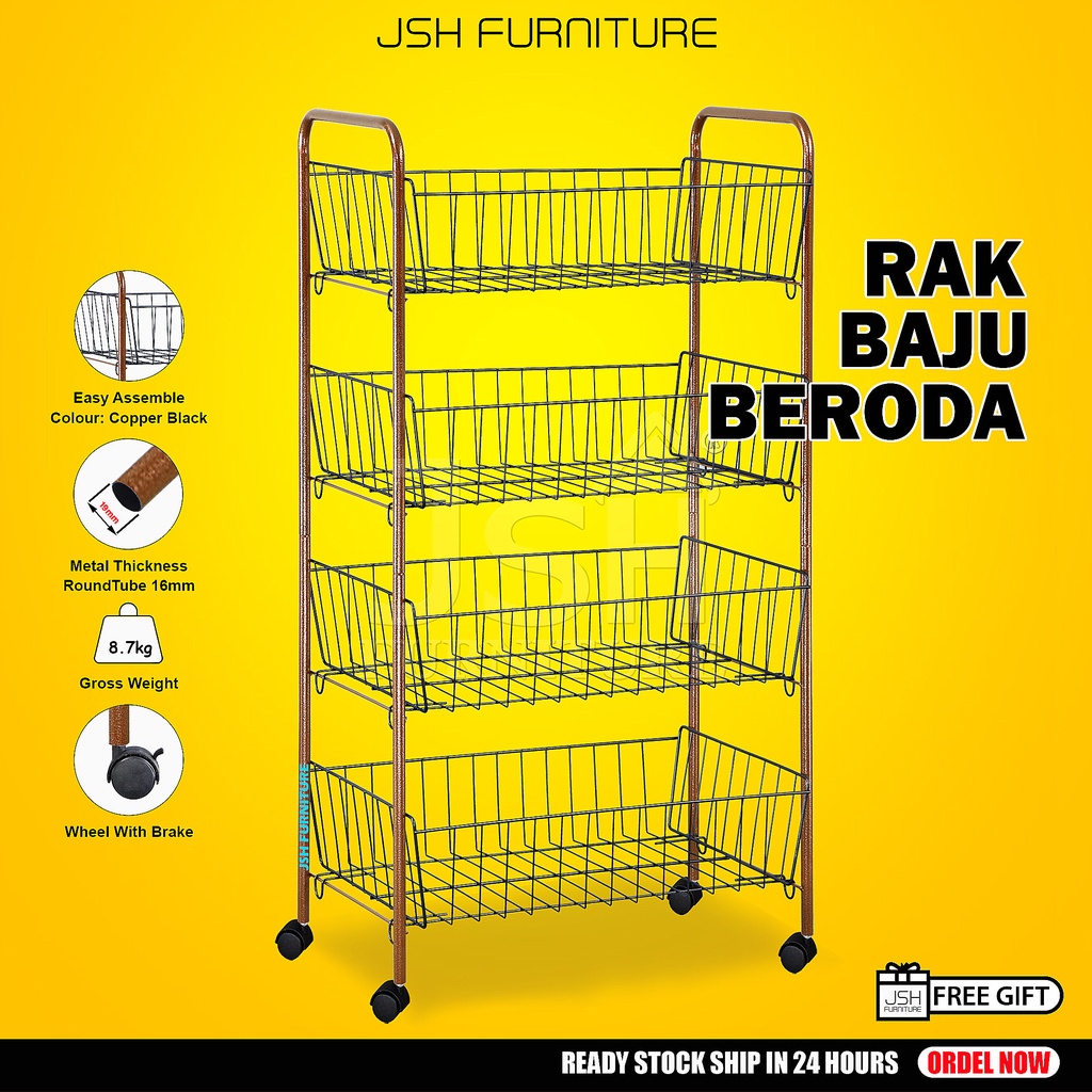 Rak Baju Besar JSH R6 - Rak Serbaguna 4 Layer Multipurpose Rack Clothes ...