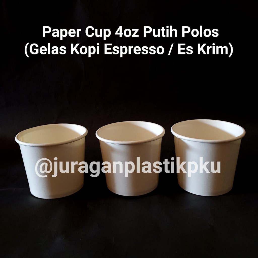 Paper Cup 4 oz Espresso Coffee Paper Cup/ Ice Cream/ | Plain White 4oz ...