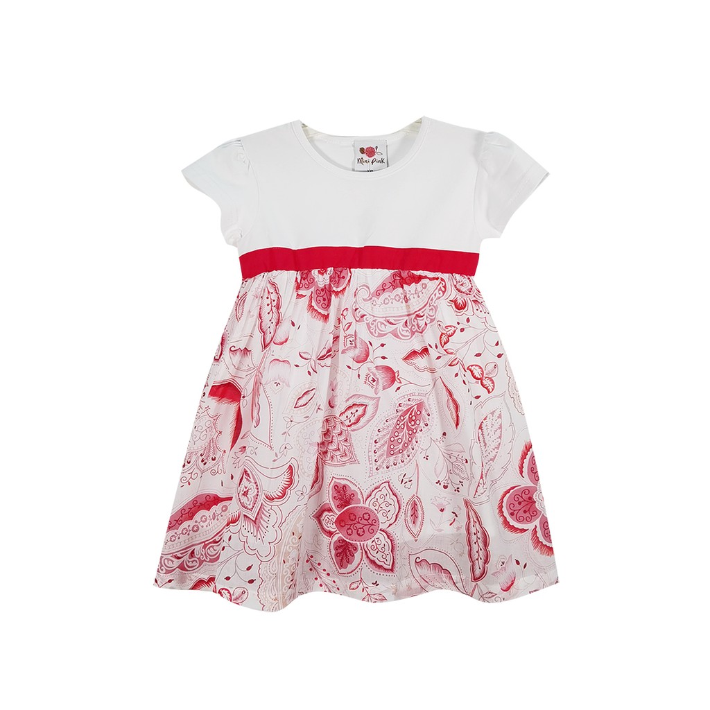 Mini Pink Baby Girl Red Cotton Short Sleeves Dress | Shopee Malaysia