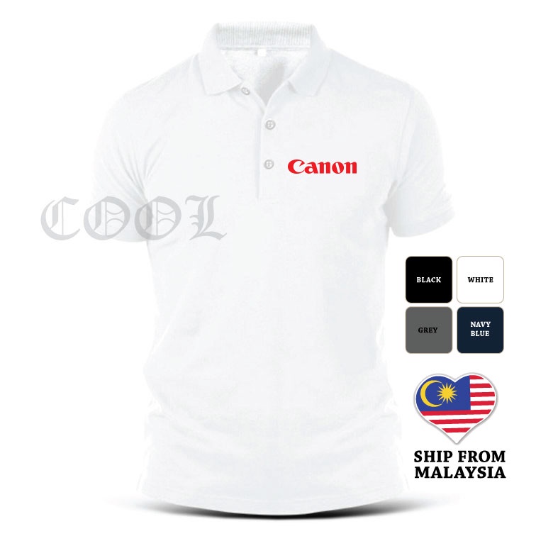 Canon Camera Polo Tee TShirt Embroidery Logo EDR144 Shopee Malaysia