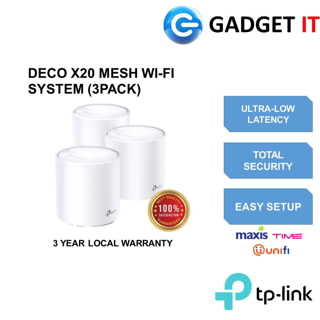 TP-LINK AX1800 DECO X20 WHOLE HOME MESH WI-FI SYSTEM - WIFI 6 (RT-TPL ...