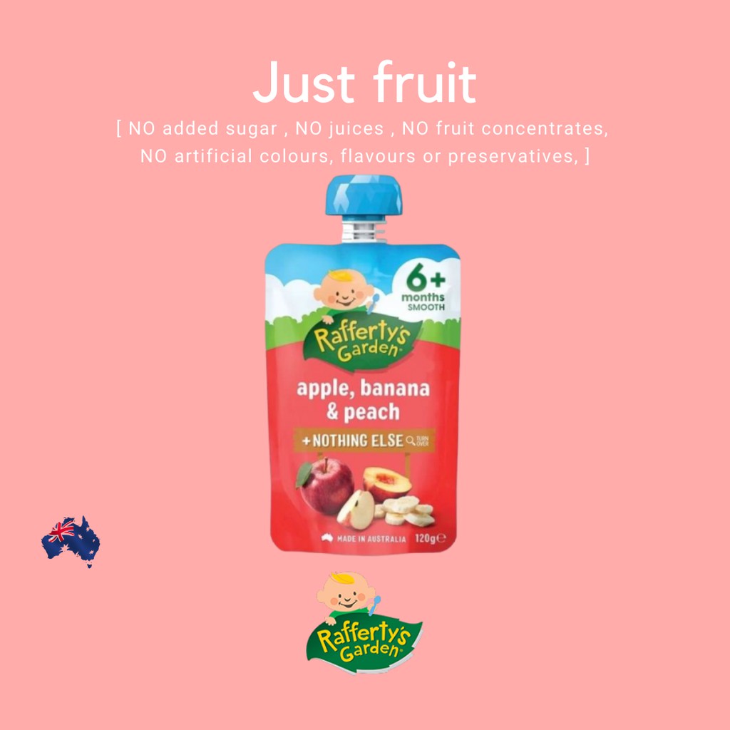 Rafferty's Garden Apple, Banana & Peach Baby Puree 6m+ [Exp:March 2025 ...