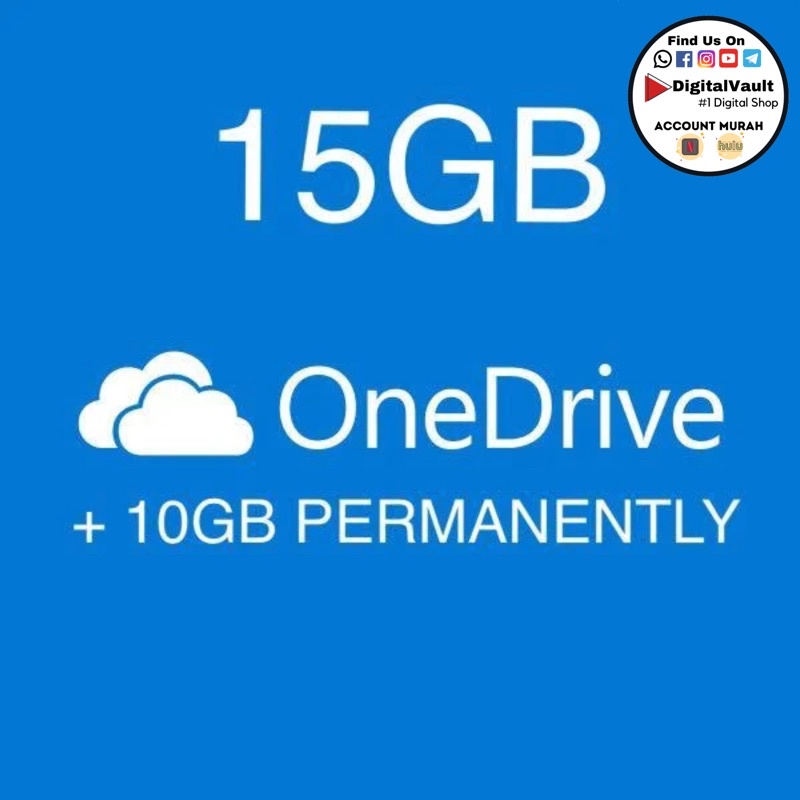 Onedrive Upgrade Storage Service 5gb To 15gb Lifetime Shopee Malaysia