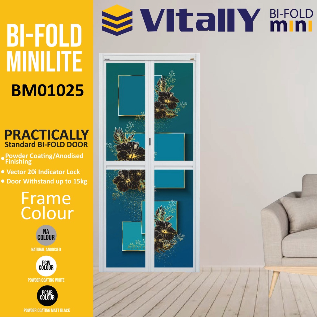 Bifold Door Toilet Aluminum Folding Door Toilet Door Pintu Lipat