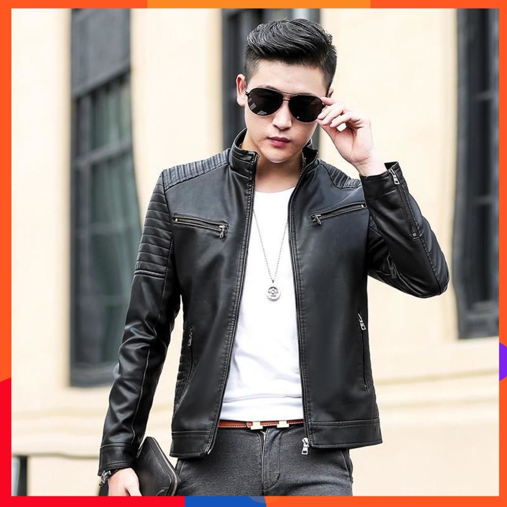 【Men Leather Jacket】Spring and autumn 2020 new Korean cool