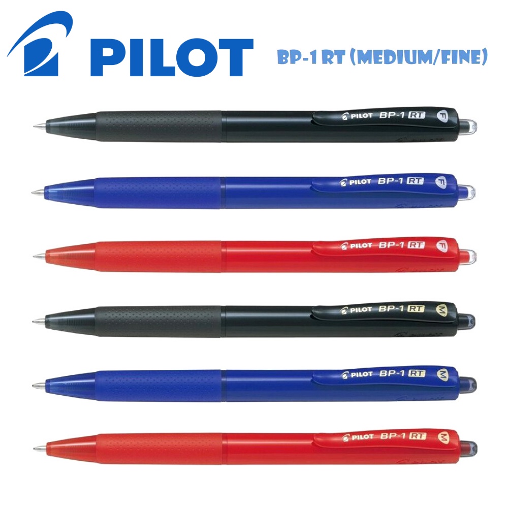 Pilot Ball Pen BP1 RT Fine Medium 0.7mm/ 1.0mm (Black/Blue/Red