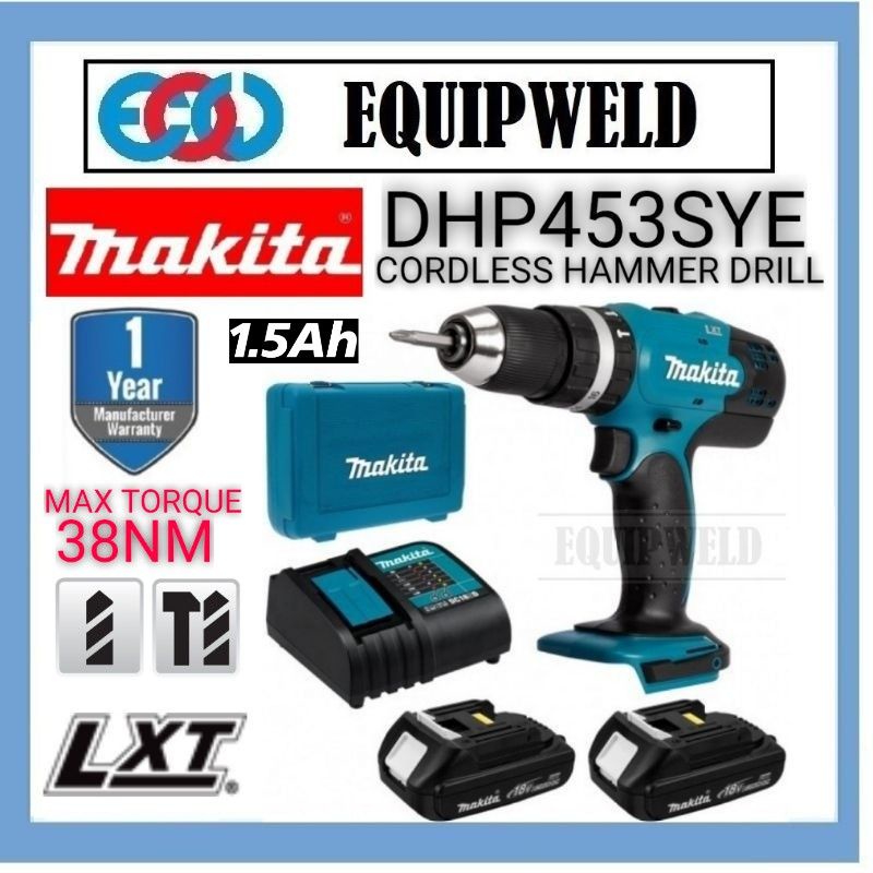 Makita dhp453 battery hot sale