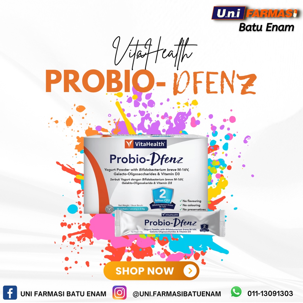 VITAHEALTH PROBIODFENZ PREBIOTIC PROBIOTICS SACHET 30 SACHET x 2G