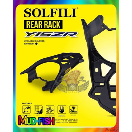 SOLFILI YAMAHA Y15ZR Y15 ALLOY REAR RACK (BLACK) | Shopee Malaysia